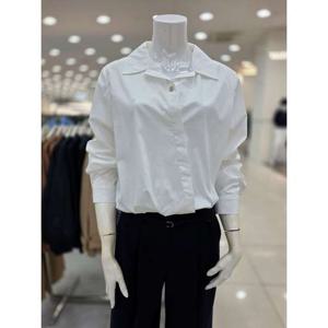 [더아이잗]오픈 칼라 사선 스트링 셔츠 IR8A0BL031WH10