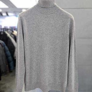 [바쏘]남자 베이지 목티 울 캐시미어 니트 폴라티 WSAFZ4WN91A