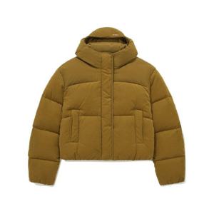 커버낫패딩 JQS CO2404DP77-CE RDS 우먼 코듀로이 후드 숏 푸퍼 Camel