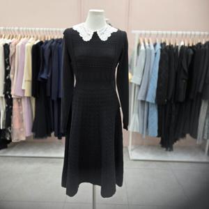 [샤틴]레이스 카라 탈,착 니트 원피스S244K911A_JK