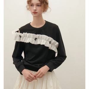 [샤틴]러플 컷아웃 포인트 맨투맨 S253M551A