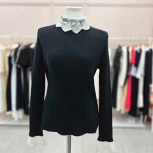 [샤틴]레이스하이넥 긴팔 골지니트S253C901A