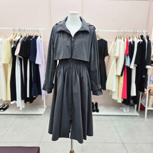 [샤틴]후드넥 셔링 집업 트렌치코트S253B751A14