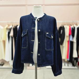 [샤틴]차이나넥 빅포켓 뒷밴딩프릴 데님쟈켓S254K181A78