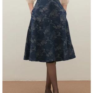 [샤틴]데님청 쟈카드 A라인 스커트S253M354A25