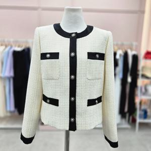 [샤틴]라인배색 슬림 트위드쟈켓S254M103A03