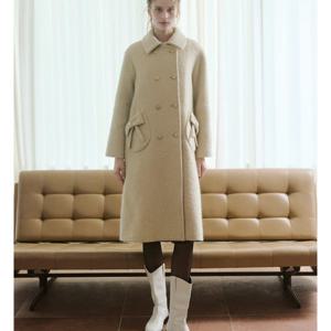 [샤틴]리본포켓 더블버튼 모,알파카 코트S254B701A04