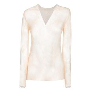 25FW 알베르타 페레티 롱 sleeves  V 넥라인  Sheer 레이스 detailing  021866200170 TP566088547