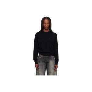 아크네 티셔츠 블랙 크루넥 스웨터 252129F096010