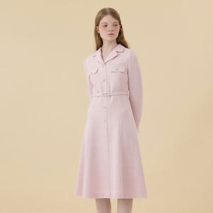 [케네스 레이디]오픈카라 벨티드 미디 트위드 원피스 (EWOPOJ05)