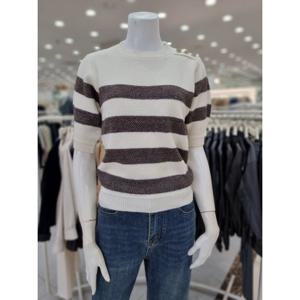 [더아이잗]스트라이프 퍼프소매 니트 IN9M1PO95