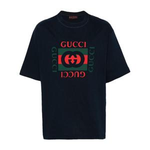 26SS 구찌 미드나이트 블루 코튼 t 셔츠 784361XJGKA4735 TP569900177