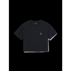 [MLB] 여성 다이아 모노그램 톤톤 자카드 크롭 반팔 티셔츠(3FTSM0963)