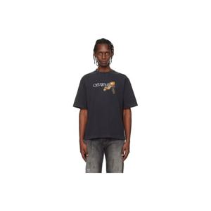 오프화이트 티셔츠 블랙 큐피드 애로우 스케이트 로고 티셔츠 252607M213030