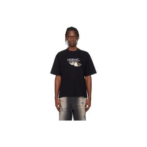 오프화이트 티셔츠 블랙 페인트 애로우 스케이트 로고 티셔츠 252607M213031