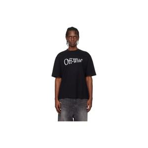 오프화이트 티셔츠 블랙 런 애로우 스케이트 로고 티셔츠 252607M213008