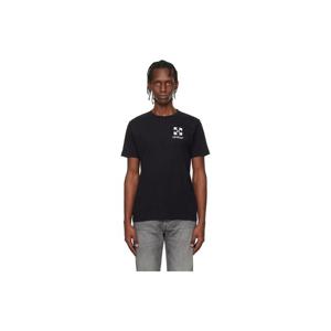 오프화이트 티셔츠 블랙 스몰 애로우 슬림 로고 티셔츠 252607M213013