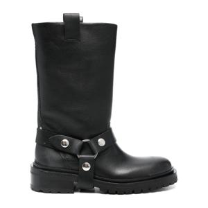 골든구스 블랙 가죽 미드-칼프 부츠 GWF00870 F00697890100