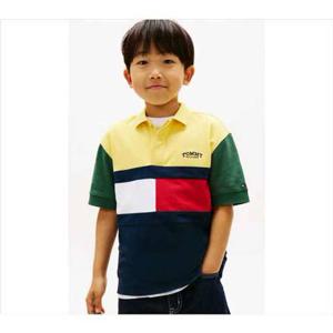 [타미힐피거칠드런] 모노타입 컬러블록 럭비 티셔츠 T42G1KKT530BT1