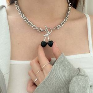 체인 실버925 팬던트 목걸이 써지컬스틸 굵은 체리 si 실버925 silver925 폴리싱천 쥬얼리세척제 쥬얼리세척