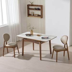 타볼라 알리 무광 통세라믹 원목 접이식 2인용 4인용 확장형 식탁세트(의자2)