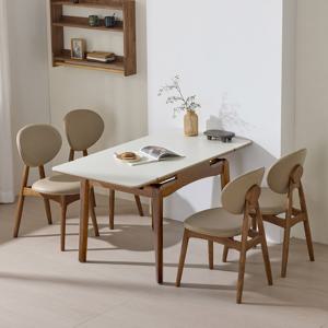 타볼라 알리 무광 통세라믹 원목 접이식 2인용 4인용 확장형 식탁세트(의자4)