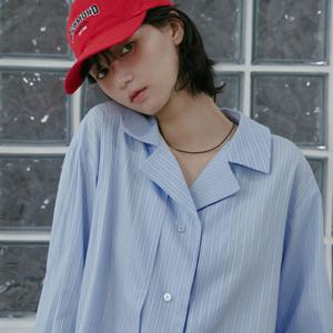 [LAP] 랩 뒤트임 스트라이프 셔츠 (AS1WB267)