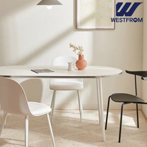 [웨스트프롬] 모던 콤마) LPM 1,800 식탁, 테이블 (분채도금 Leg) / 타원형