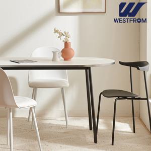 [웨스트프롬] 모던 콤마) LPM 1,000 식탁, 테이블 (분채도금 Leg) / 타원형