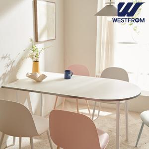 [웨스트프롬] 모던 콤마) LPM 1,800 (800) 식탁, 테이블 (분채도금 Leg) / 반타원