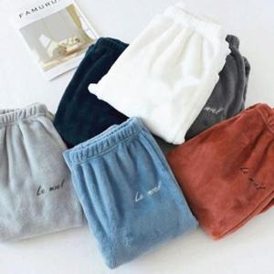 파자마 커플 수면바지 겨울 홈웨어 극세사 융털 잠옷