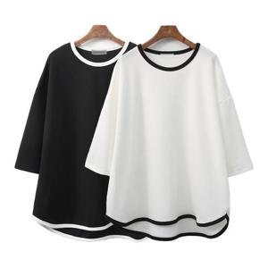 [강물처럼]빅사이즈라운드티 G847L506 엘리스배색프릴라인티 IL