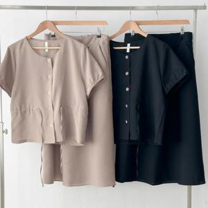 [강물처럼]빅사이즈데일리투피스 U774L506 넉넉한주름롱스커트세