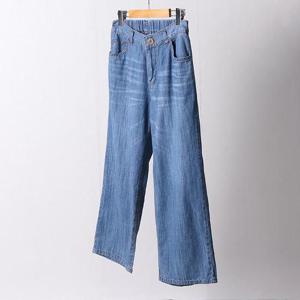 [강물처럼]빅사이즈청바지 D682L506 와이드밴딩청통팬츠 MD (377