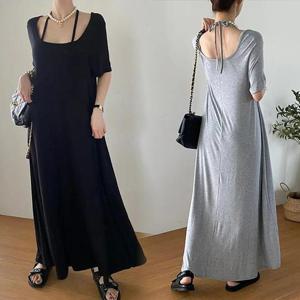 [강물처럼]위쉬몰 RA 실키홀터리본반팔원피스(S204H506) 빅사이