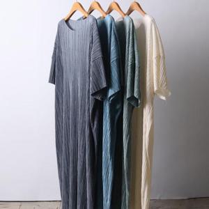 [강물처럼]빅사이즈플리츠원피스 I773L506 컬러찐빠주름롱원피스