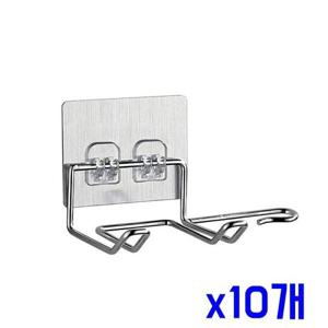 욕실수납선반 간편설치 헤어드라이어 스테인리스 걸이-B x10개