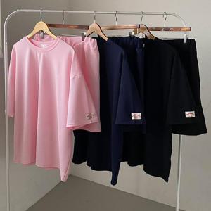 [강물처럼]빅사이즈반팔투피스 U609L505 빅패치소매데일리세트 R