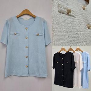 [강물처럼]위쉬몰 BN 보송금장단추반팔자켓(U620H506) 빅사이즈