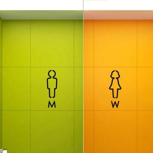 화장실스티커 모던라인 Toilet 스티커 화장실 포인트스티커-블랙