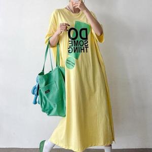 [강물처럼]아이우먼 메이크앞면레터링원피스 MAU566M505 빅사이