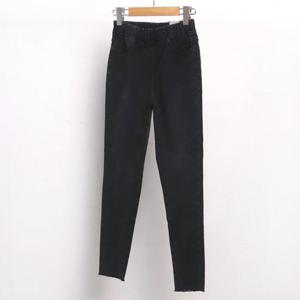 [강물처럼]빅사이즈스키니진 6651L505 밴딩블랙데님진 LO (35408