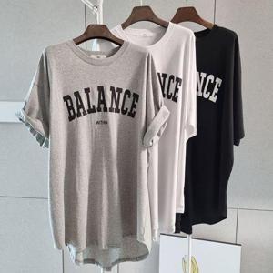 [강물처럼]빅사이즈로고티 U548L505 언발란스빅박시티셔츠 NS (3
