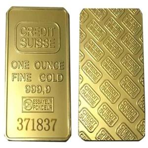 증정 골드바 도금 막대 스위스 미술 기념 동전 수집 24ct