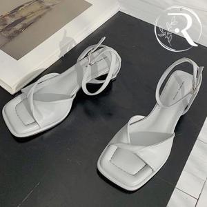 [디자이어로즈][디자이어로즈] 여성 스퀘어토 가죽 샌들힐 4.5cm