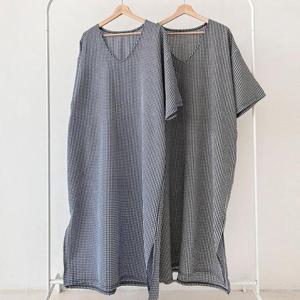 [강물처럼]빅사이즈반팔원피스 U370L505 베니스체크반팔통원피스