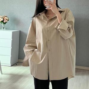 [강물처럼]아이우먼 캐리오버핏면카라남방 SMS800M409 빅사이즈