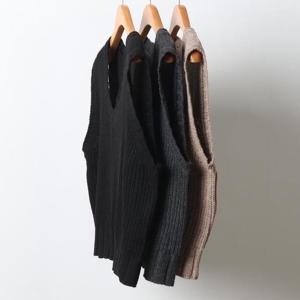 [강물처럼]빅사이즈니트베스트 J362L409 하찌브이넥크롭조끼 EB