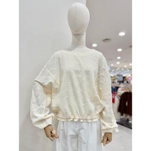 [리스트][LIST] 텍스처 루즈핏 라운드 블라우스_TWWBLQ50040