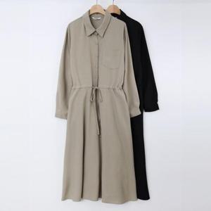 [강물처럼]빅사이즈깔끔원피스 S553L408 블링끈벨티트카라원피스